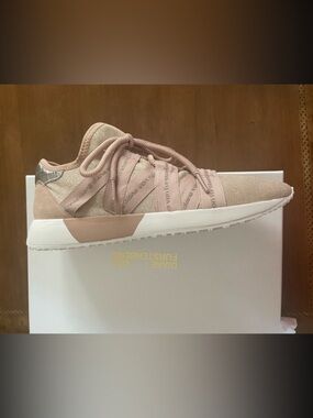 Diane Von Furstenberg Pandora Blush Pink Sparkle Lace-Up Sneaker